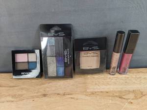 lot 49D image: Brand New Revlon Colorstay, BYS Glitter Glitz Palette, Compact Powder, Glitter Lip Gloss, and Velvet Lip Gloss N