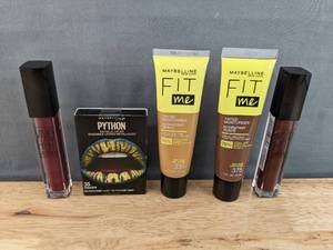 lot 115D image: Brand New Maybelline Makeup Tinted Moisturizer, Metallic Lip Kit, and Lipgloss N