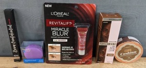 lot 33D image: Brand New Ardell Brow Confidential Brow Duo, Macaron Lip Balm, LOreal Paris Skincare Revitalift Miracle Blur Instant Eye Smoother, Maybelline New York Perfector 4-in-1 Whipped Matte Makeup and LOreal Cushion Foundation N