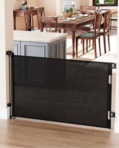 lot 64 image: Brand New Cumbor BabyPet Mesh Retractable Gates for Stairs, 33 Tall, Extends to 55 Wide $49.99 Retail B