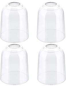 lot 81 image: Brand New 4 Pcs Clear Glass Shade, Light Cover Shade with 1-58 Fitter, Light Fixture Globe Replacement for Chandelier, Wall Sconce, Vanity Light $36.99 Retail B