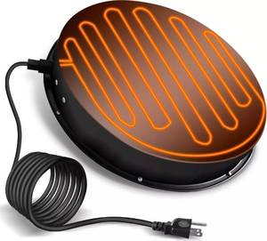 lot 84 image: New Eggluuz Chicken Waterer Heater, 125W Drinker Heat Base 15 inch, Black $43.96 Retail B