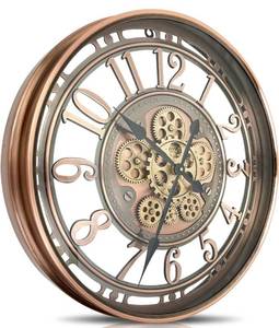 lot 85 image: New Real Moving Gears Wall Clock Large Modern Metal Clocks for Living Room Decor, Industrial Steampunk Unique Vintage Rustic Decorative Clock for Home Farmhouse Office, 21 Inch, Red Copper Roman $129.99 Retail B