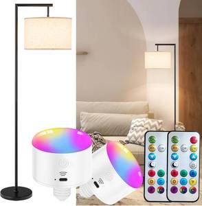 lot 120 image: New Nekhung Modern Battery Operated Floor Lamp Cordless for Living Room, 10000mAh RGB Dimmable Floor Lamp with Remote Control $119.99 Retail N