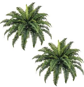 lot 128 image: Pair of New Forest Prince 35 Ferns Artificial Bush Plants Large $35.99 Retail N