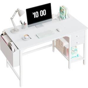 lot 147 image: Brand New Lufeiya Small White Computer Desk with Drawers $93.70 Retail N