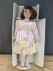 lot 135 image: New 1st Impressions Porcelain Doll with Stand B