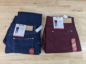 lot 63A image: 2 Brand New Seven 7 Womens Skinny Jeans Size 14 N