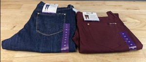 lot 93A image: 2 Brand New Seven 7 Womens Blue and Maroon Tummy Less Skinny Jeans Size 16 N