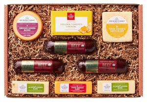 lot 24 image: Brand New Hickory Farms Signature Beef Meat and Cheese Gift Basket Large $65 Retail N