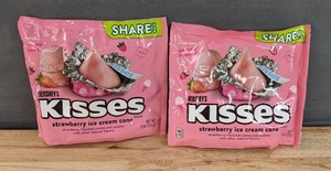 lot 53A image: 2 Brand New Hersheys Kisses Strawberry Creme N