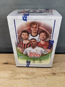 lot 38 image: Brand New Factory Sealed Topps Flagship Edition UEFA Club Competitions 2024-2025 Mens Soccer Trading Cards Value Box Set N