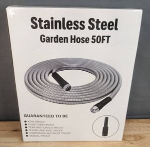 lot 173 image: Brand New Stainless Steel Garden Hose 50 Ft N