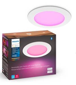 lot 184 image: Brand New Philips Hue Smart Slim 6 Inch LED Downlight - White and Color Ambiance Color-Changing Light $70 Retail N