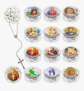 lot 194 image: 24 New Rose Scented Catholic Rosaries Necklaces Wooden Beads Rosary Necklace Religious Rosary Jesus Cross Catholic Gifts Holy Rosaries N