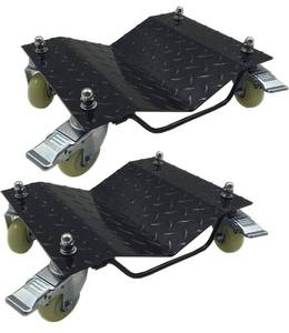 lot 9C image: Brand New 2 Pack Heavy Duty Wheel Dolly Car Tire Stakes Set for Tow or Vehicle Storage Furniture Movers 5,000 lbs. Capacity Black $74.89 Retail B