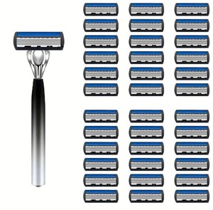 lot 5C image: 36 Brand New Mens Razor Shaving Blades with Non-Slip Handle O