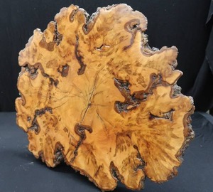 lot 12 image: VINTAGE BURL WOOD LIVE EDGE TABLE