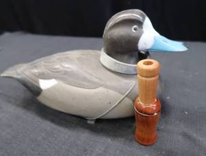 lot 53 image: VINTAGE DUCK DECOY AND GOOSE CALL