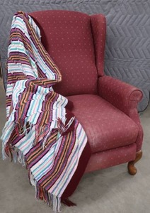 lot 119 image: LA-Z-BOY RECLINING CHAIR WITH THROW