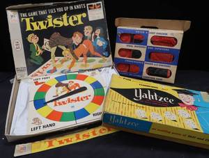 lot 146 image: VINTAGE TWISTER, YAHTZEE, AND CHECKERS GAME