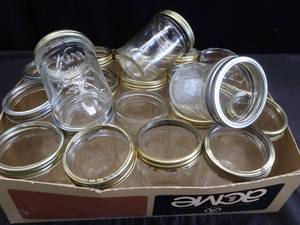 lot 179 image: KERR WIDE MOUTH 12 PINT CANNING JARS
