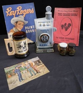 lot 189 image: VINTAGE JIM BEAM BOTTLE, AND WESTERN MEMORABILIA