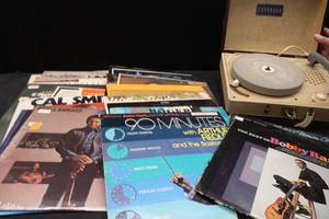 lot 206 image: CORDNADO RECORD PLAYER WITH 25 ALBUMS