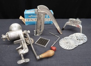 lot 258 image: MEAT GRINDER, FRENCH FRY CUTTER, MOULI SHREDDER