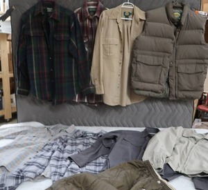 lot 358 image: LOT OF MENS SIZE MED SHIRTS AND JACKETS  BONUS LONG JOHNS
