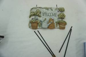 lot 31 image: Cement Welcome Sign and hardware 11x7.5