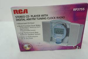 lot 50 image: RCA Stereo CD Player with Digital AMFM Tuning Clock Radio