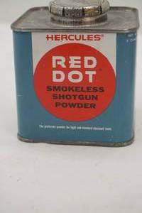 lot 109 image: Vintage Hercules Red Dot Tin 3.5 cube