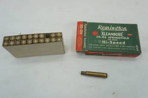 lot 111 image: Vintage empty brass shells Remington Kleanbore 30-06 Springfield