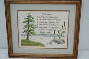 lot 167 image: My Husband Framed Needlepoint