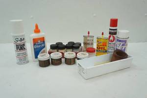 lot 205 image: Touch Up Paint, Butane Fuel, Elmers Glue