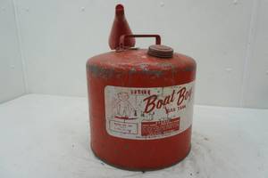 lot 367 image: Vintage 6 gallon Galvanized Eagle Snogo Gas Can (full of gasoline)