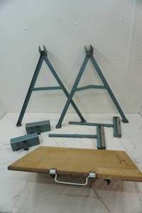 lot 380 image: PortableCollapsible Sawhorse with table and Rollers