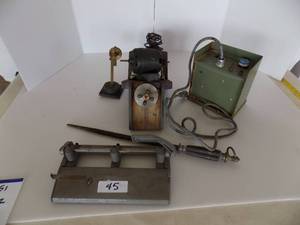 lot 45 image: Lot Of Miscellaneous Items CB Antenna, Steel Sewing Machine Motor, Electrical Box
