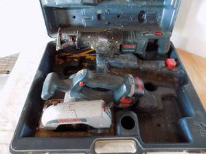 lot 91 image: Bosch 18 Volt Kit Tools & Case, Skill saw, Reciprocating saw, Battery