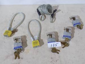 lot 135 image: Locks Bike Coated Cable, Two Gun Locks