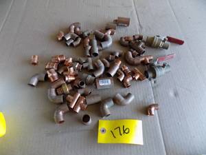 lot 176 image: Plumbing copper Fittings & Brass Valves   