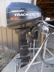 lot 182 image: 9.9 Mercury Tracker Motor stand not excluded