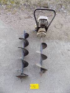 lot 192 image: Jiffy Ice Drill  Auger with Dirt Auger & Ice Auger 