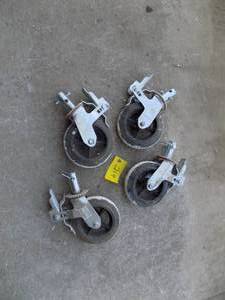 lot 219 image: 4 - Scaffold Casters, MetalTech & Swivel (In Shed)