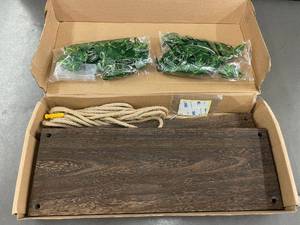 lot 10 image: Wooden Swing Shelf Kit with Rope and Decorative Faux Greenery