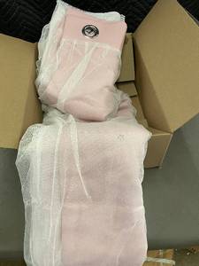 lot 13 image: Set of Pink Sheer Curtains with Grommet Top and Star Design