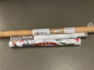 lot 16 image: Set of 3 Decorative Films Wood Grain Shelf Liner, Privacy Window Film, Lilo and Stitch Wall Stickers