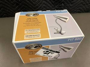 Hampton Bay Clip Lamp with Adjustable Gooseneck - Satin Chrome Finish