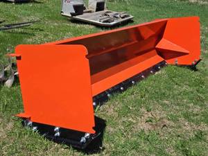 10' Skid Steer Snow Pusher with Steel Cutting Edge, Replaceable Shoes and Blade by Kit Containers LLC model QT-SP-10-23
